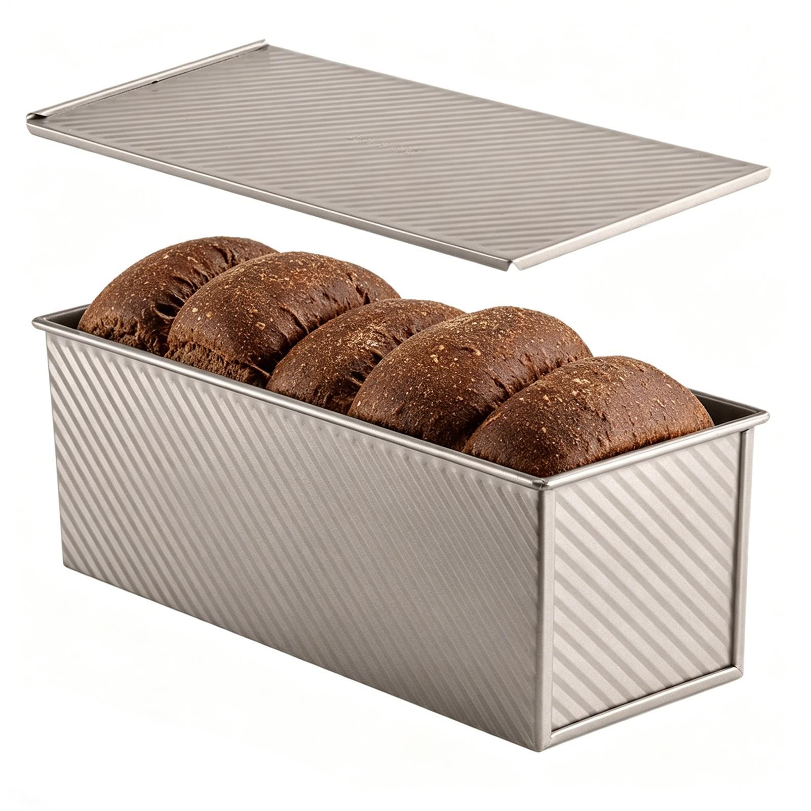 Kitchen Baking Pans - Loaf Pan With Lid Corrugated Carbon