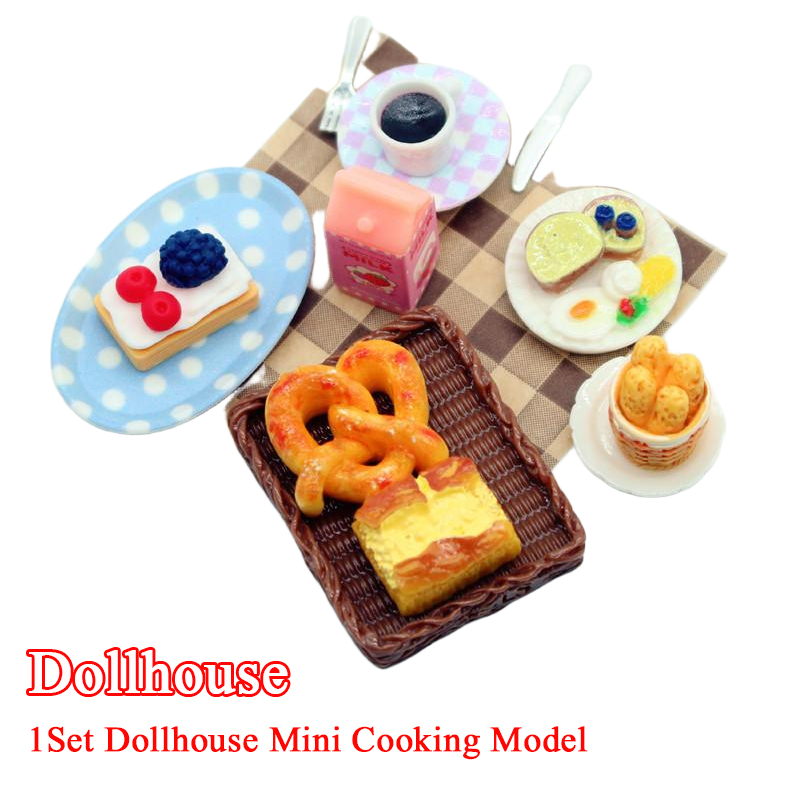 Kitchen With Baking Area - 1Set Dollhouse Mini Breakfast Play Dim