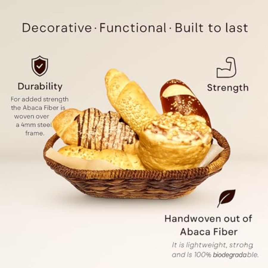 Handwoven Oval Wicker Baskets  - Kitchen Baking Set บทวิจารณ์และราคา