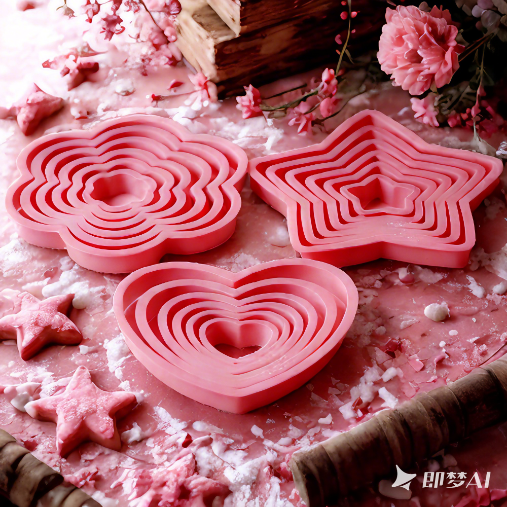1set/3sets Pink Heart Star Flo - Kitchen Baking Set บทวิจารณ์และราคา