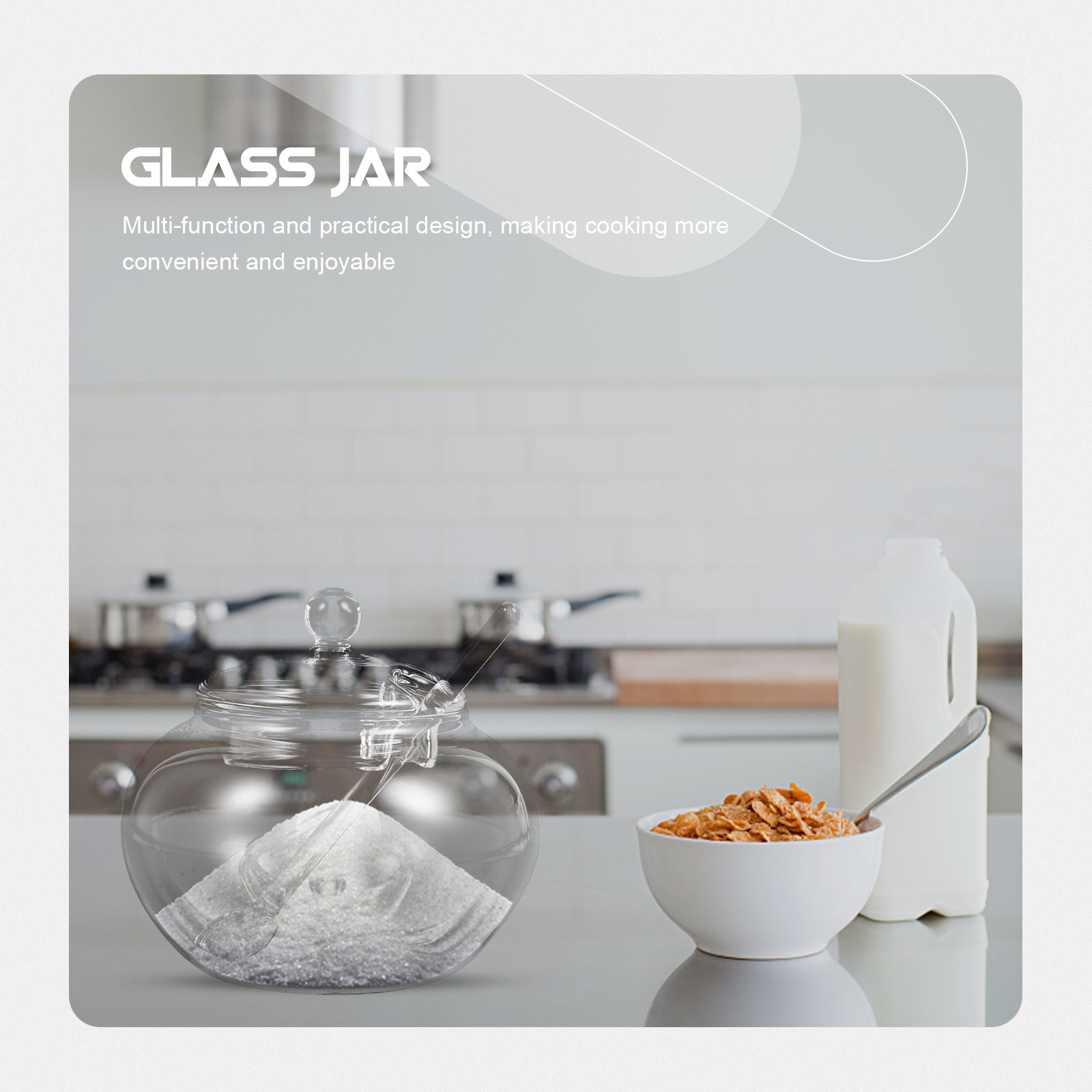 1Set High-Grade Glass Sugar Ja - Kitchen Baking Storage Containers บทวิจารณ์และราคา