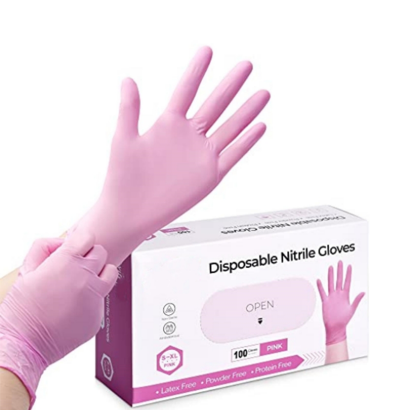 Pink Nitrile Disposable Gloves - Kitchen Job บทวิจารณ์และราคา