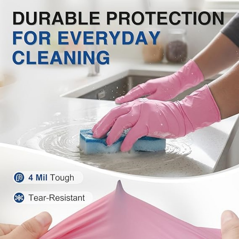 Pink Nitrile Disposable Gloves - Kitchen Job บทวิจารณ์และราคา