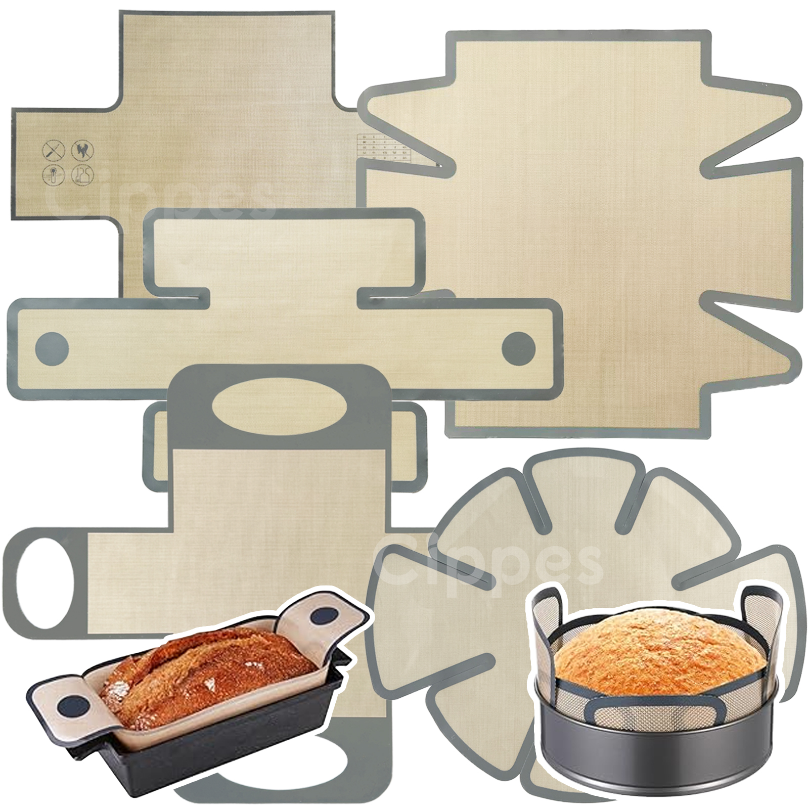 Silicone Bread Loaf Pan Liners - Kitchen Baking Pans บทวิจารณ์และราคา