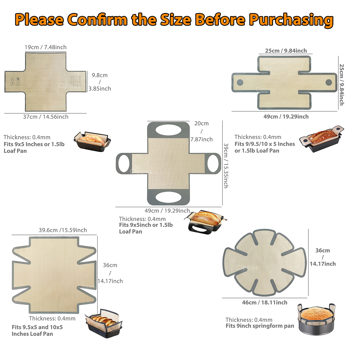 Silicone Bread Loaf Pan Liners - Kitchen Baking Pans บทวิจารณ์และราคา