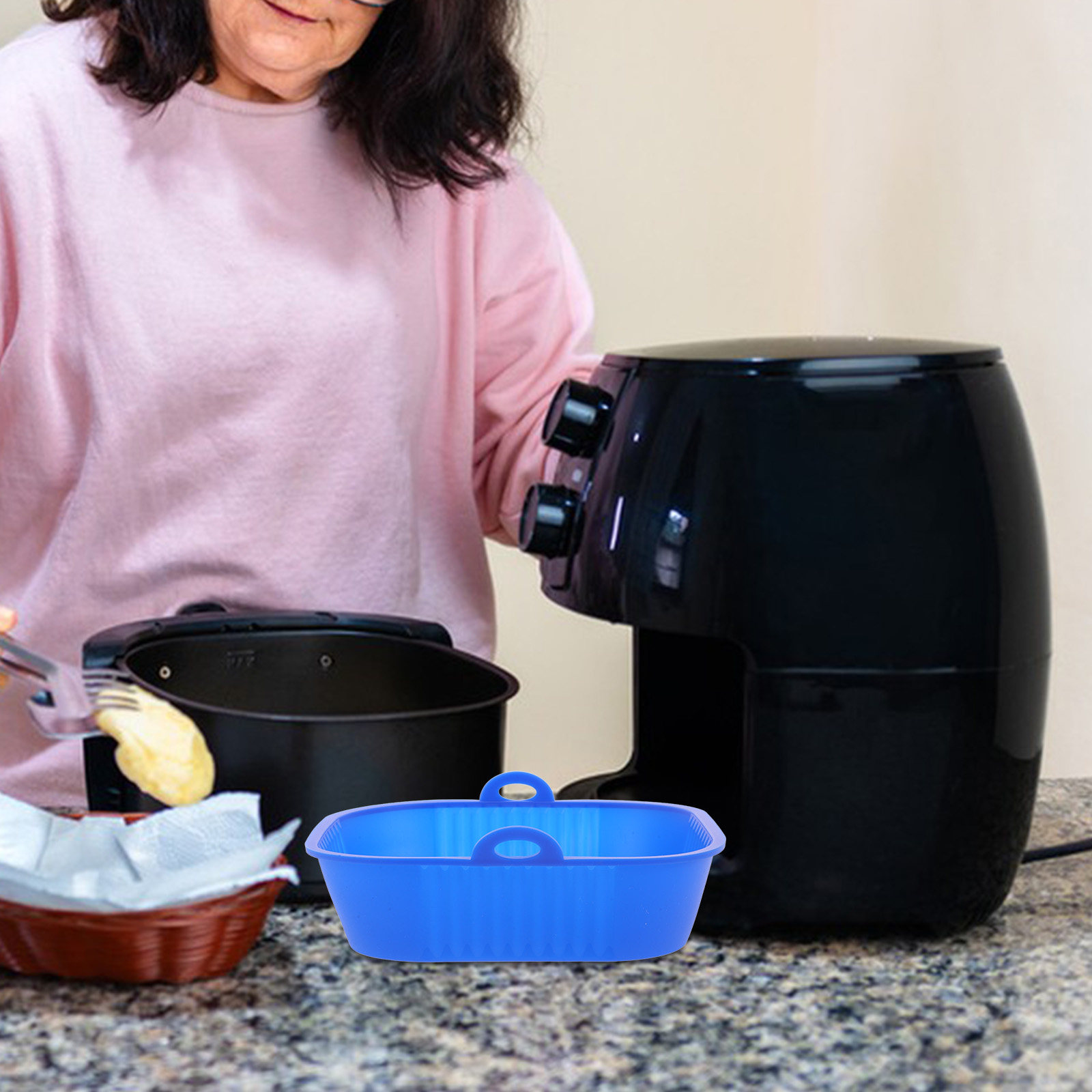 Silicone Air Fryer Baking Tray - Kitchen Baking Oven บทวิจารณ์และราคา