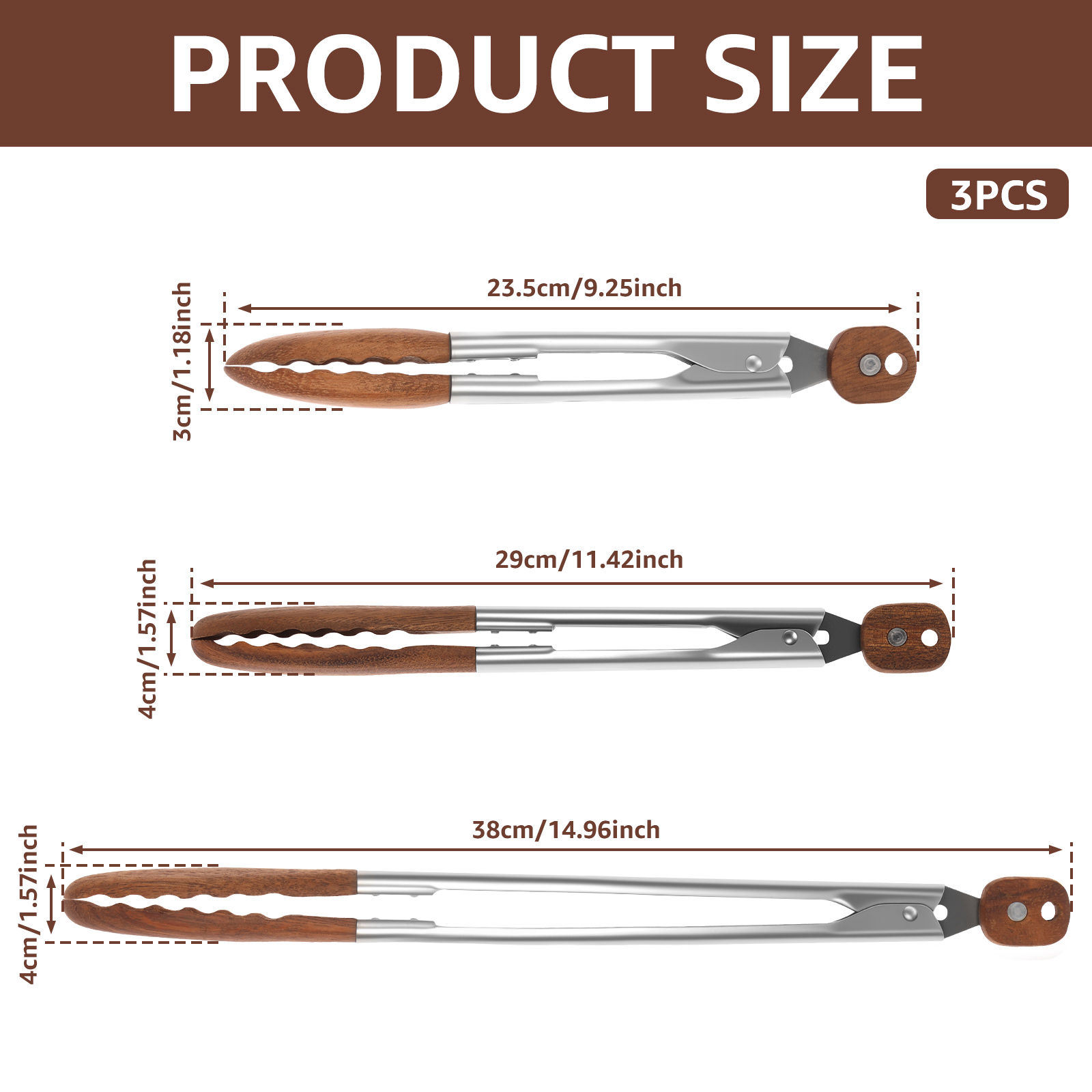 2/3 Pcs Food Tongs Walnut Wood - Kitchen Baking Store บทวิจารณ์และราคา