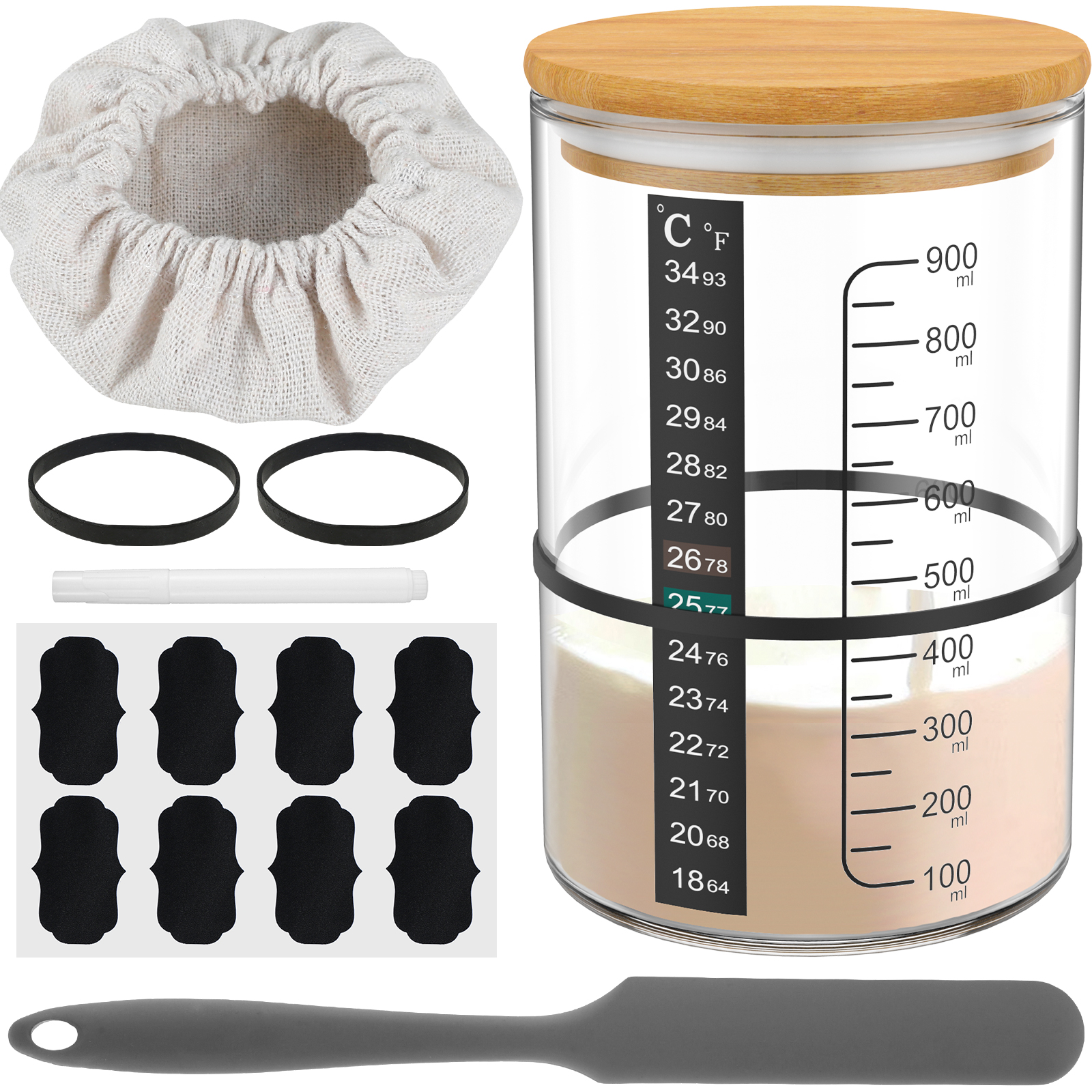 Sourdough Starter Jar 900ml Fe - Kitchen Baking Storage Containers บทวิจารณ์และราคา