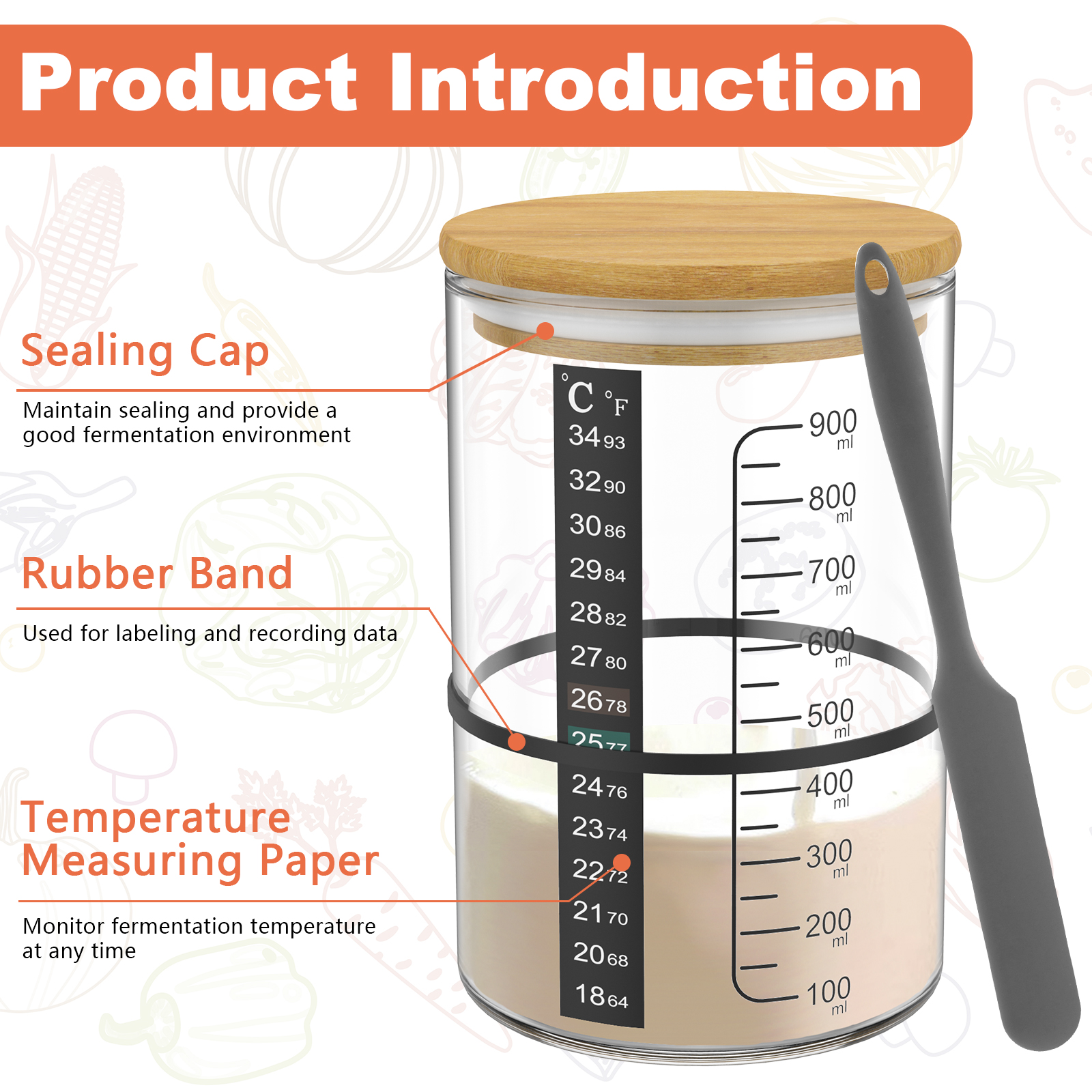 Sourdough Starter Jar 900ml Fe - Kitchen Baking Storage Containers บทวิจารณ์และราคา