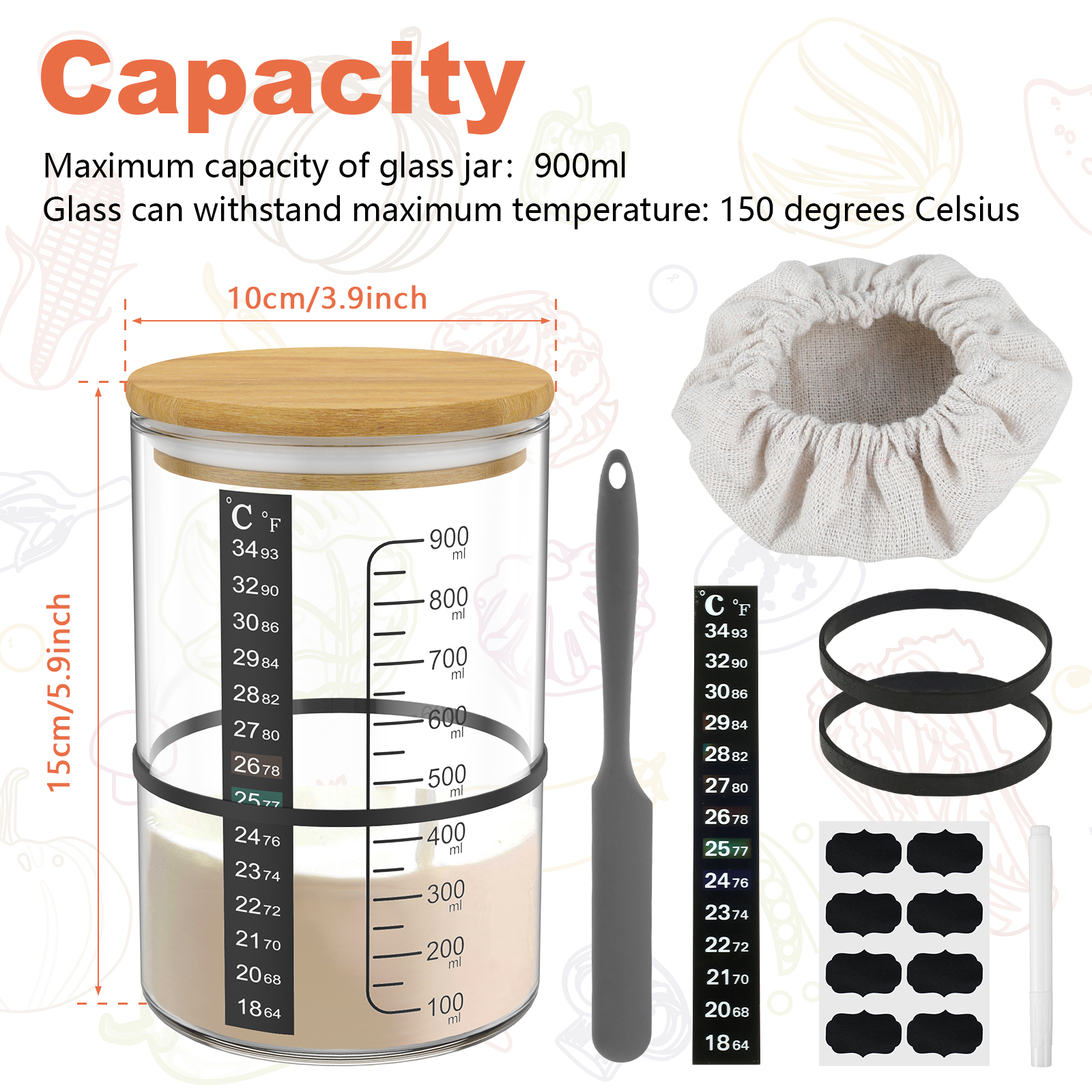 Sourdough Starter Jar 900ml Fe - Kitchen Baking Storage Containers บทวิจารณ์และราคา