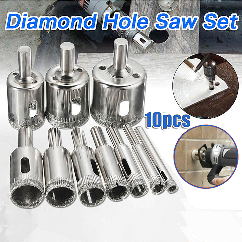 10PCS 3-50mm Diamond Hole Saw  - Rolling Pin Marble บทวิจารณ์และราคา