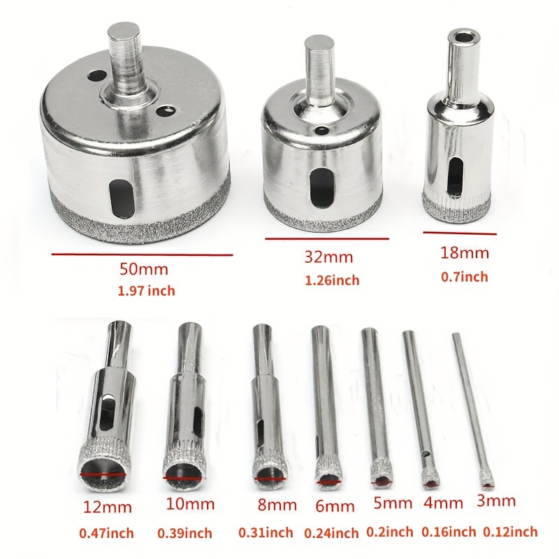 10PCS 3-50mm Diamond Hole Saw  - Rolling Pin Marble บทวิจารณ์และราคา