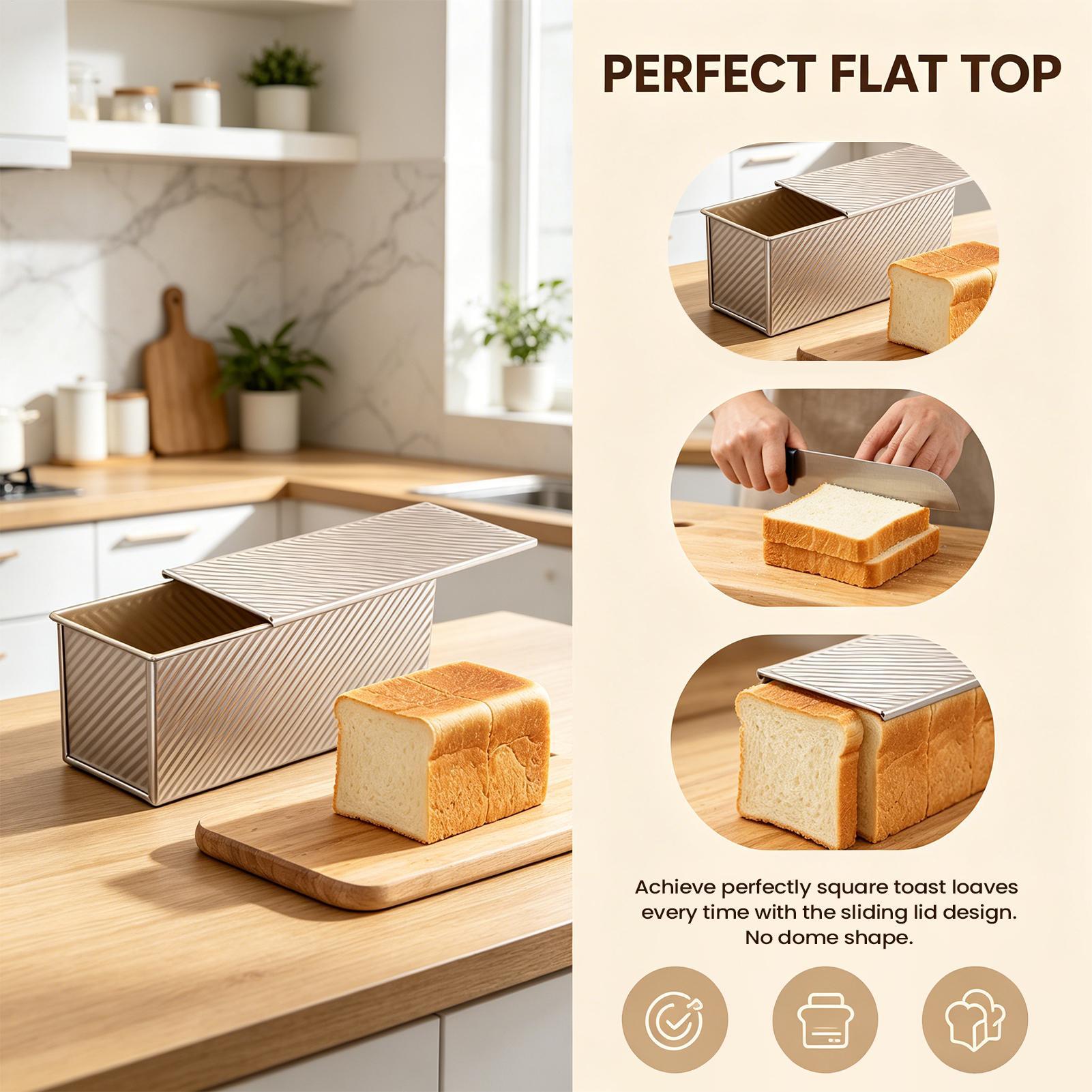 Loaf Pan With Lid Corrugated C - Kitchen Baking Pans บทวิจารณ์และราคา