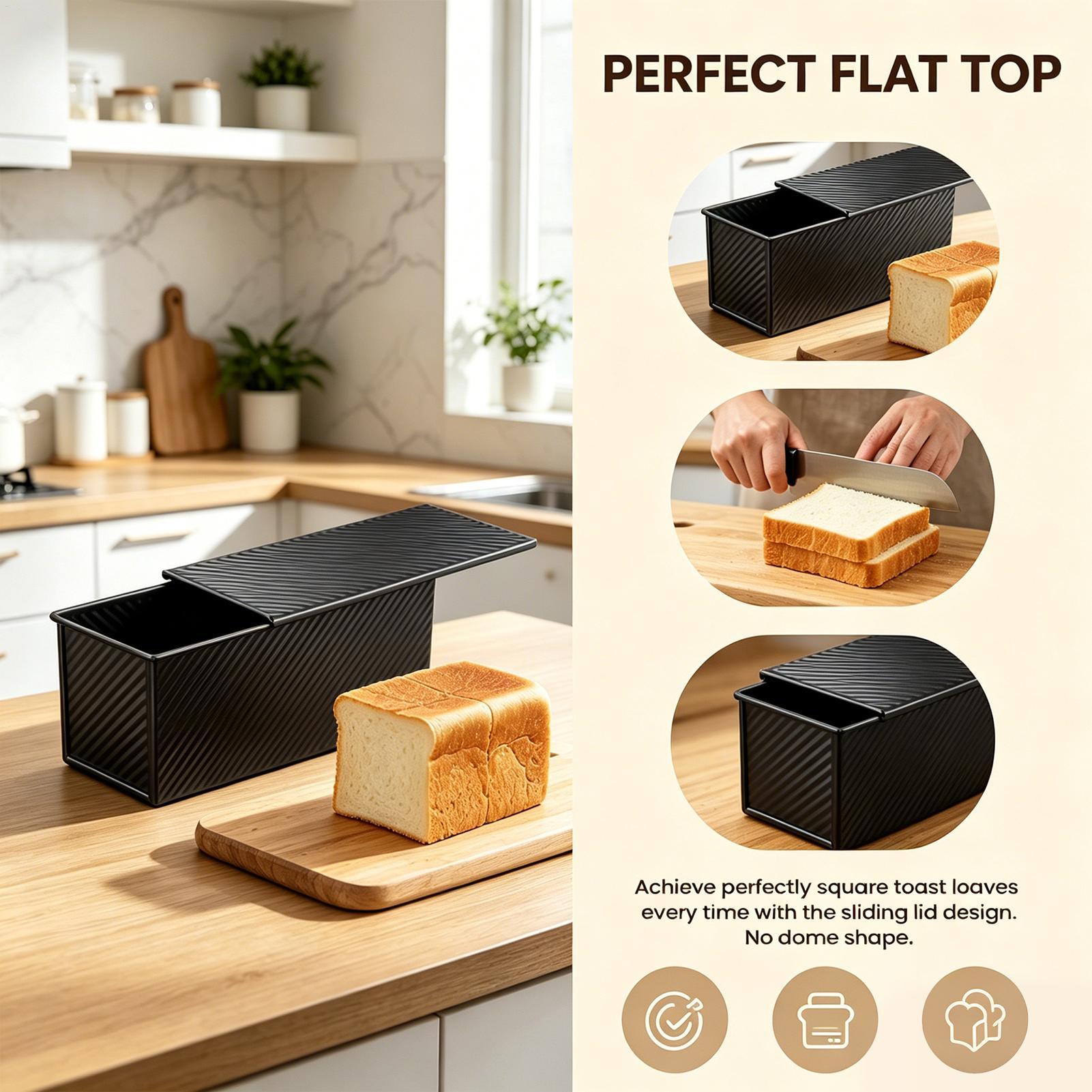 Loaf Pan With Lid Corrugated C - Kitchen Baking Pans บทวิจารณ์และราคา