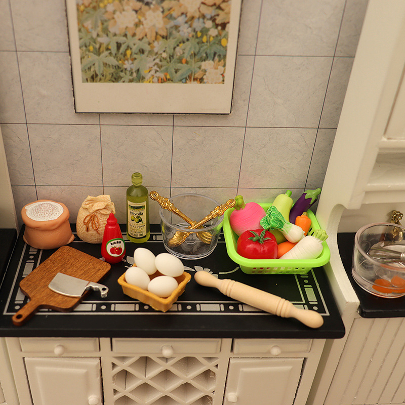 1/12 Dollhouse Miniature Kitch - Kitchen With Baking Area บทวิจารณ์และราคา