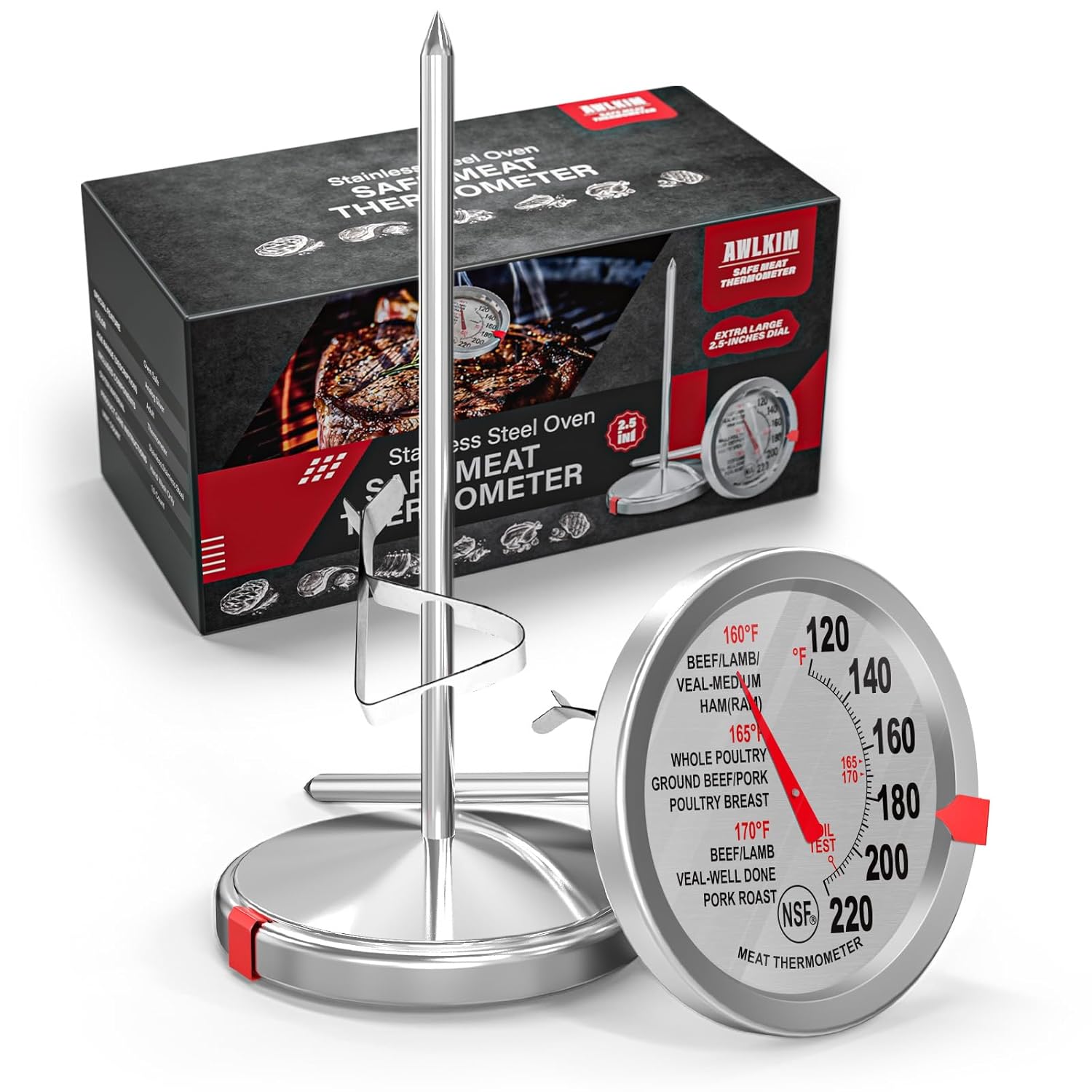 2-Pack Analog Meat Thermometer - Oven Thermometer Analog บทวิจารณ์และราคา