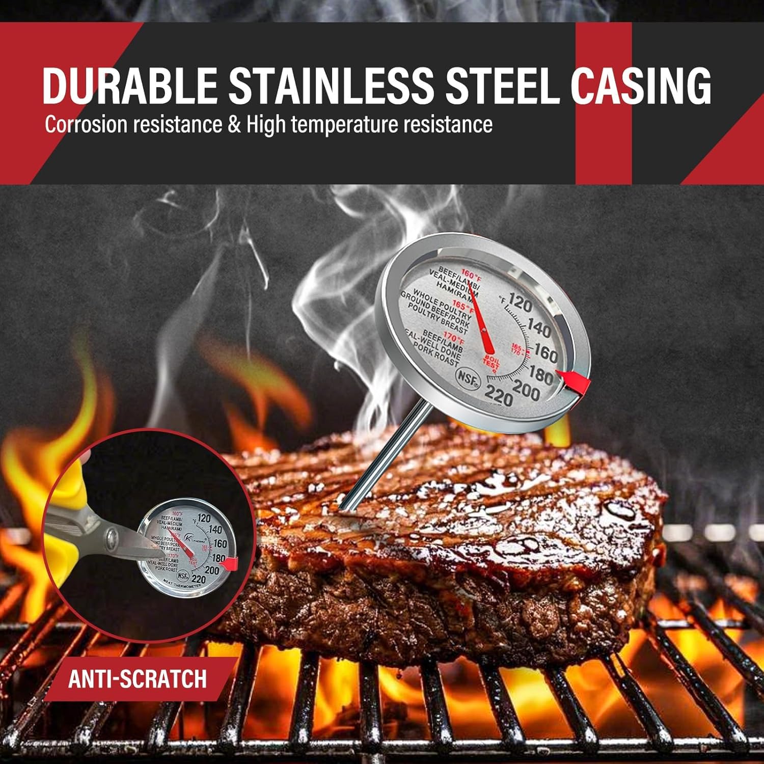 2-Pack Analog Meat Thermometer - Oven Thermometer Analog บทวิจารณ์และราคา