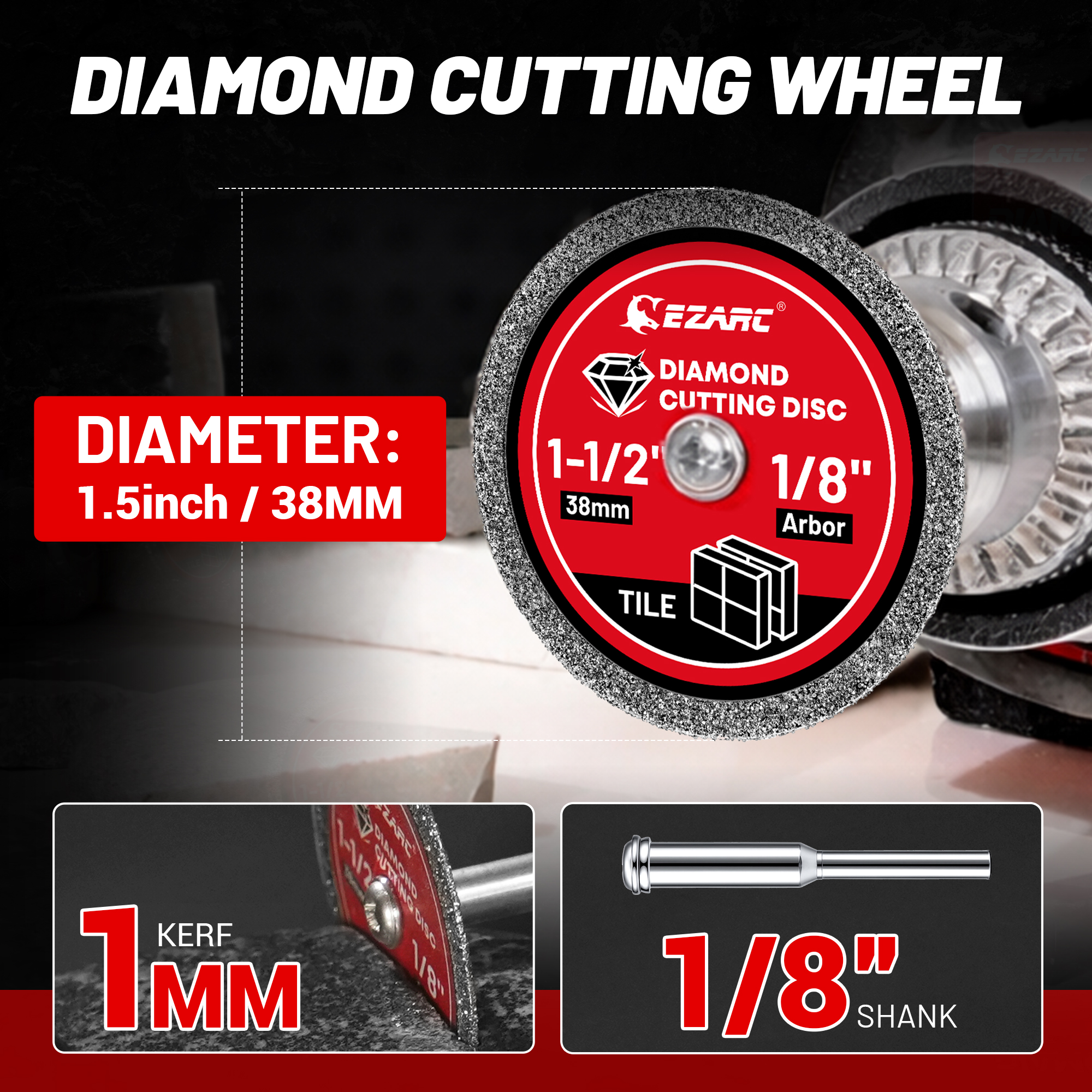 EZARC 38mm Diamond Cutting Dis - Rolling Pin Marble บทวิจารณ์และราคา
