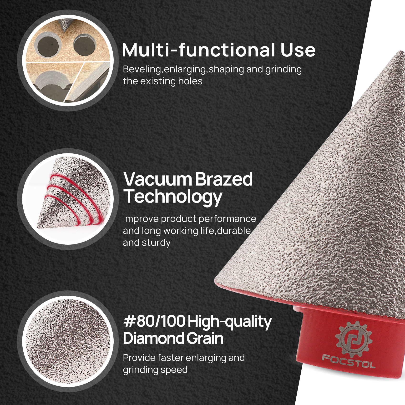 FOCSTOL 1pc 20-82mm Diamond Ch - Rolling Pin Marble บทวิจารณ์และราคา