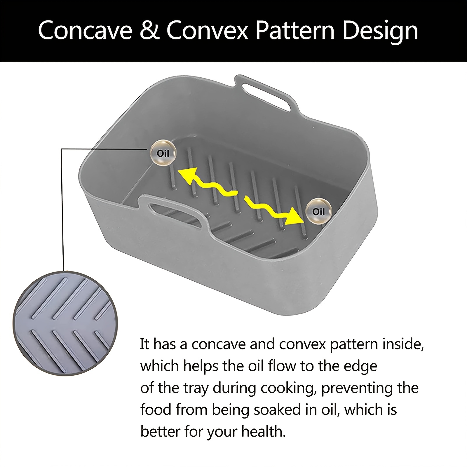 1/2Pcs Air Fryer Silicone Tray - Kitchen Baking Oven บทวิจารณ์และราคา