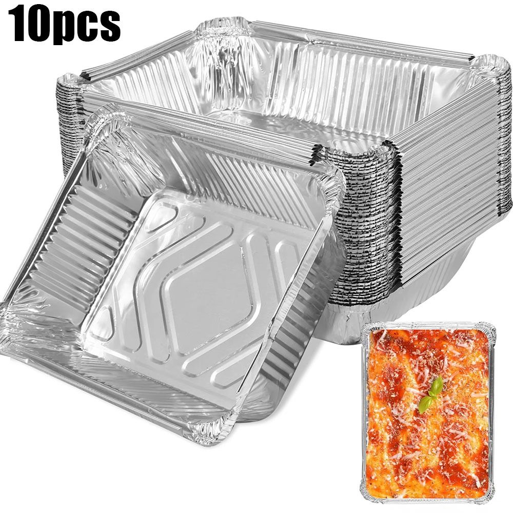 10PCS Disposable Aluminum Foil - Kitchen Baking Storage Containers บทวิจารณ์และราคา