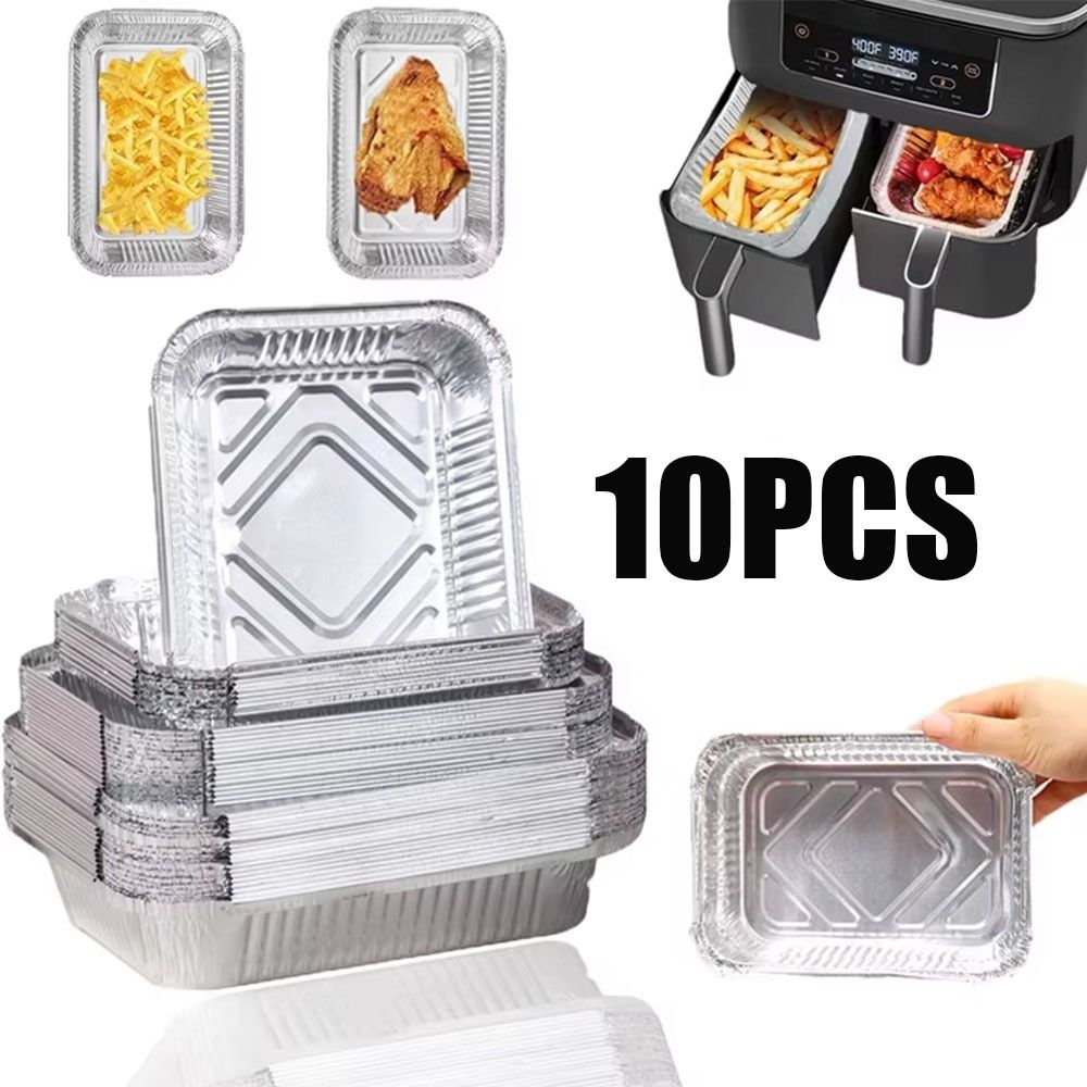 10PCS Disposable Aluminum Foil - Kitchen Baking Storage Containers บทวิจารณ์และราคา