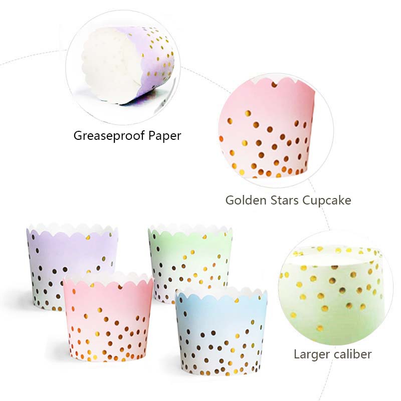 50Pcs Gold Dots Paper Baking C - Kitchen Baking Oven บทวิจารณ์และราคา
