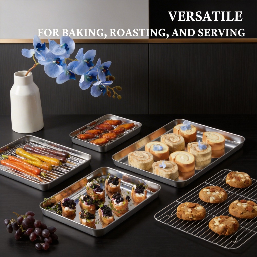 Stainless Steel Baking Sheet w - Cooling Rack Wire บทวิจารณ์และราคา