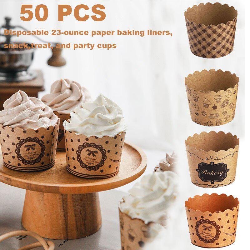 50Pcs/Pack Cupcake Paper Cups  - Kitchen Baking Paper บทวิจารณ์และราคา