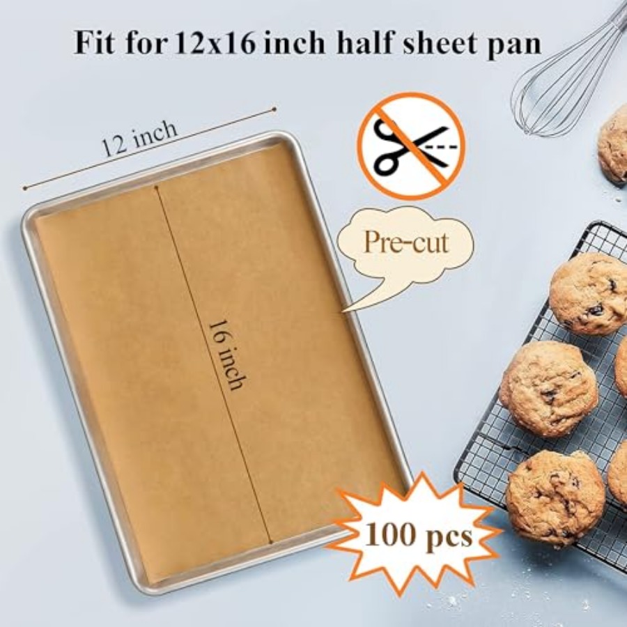 100PCS Unbleached Parchment Pa - Kitchen Baking Paper บทวิจารณ์และราคา