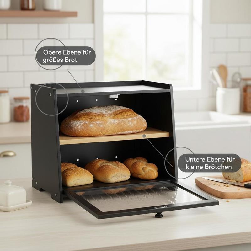 Double Layer Bread Box for Kit - Kitchen Baking Storage Containers บทวิจารณ์และราคา