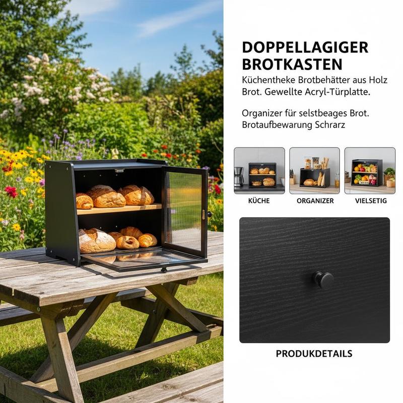 Double Layer Bread Box for Kit - Kitchen Baking Storage Containers บทวิจารณ์และราคา