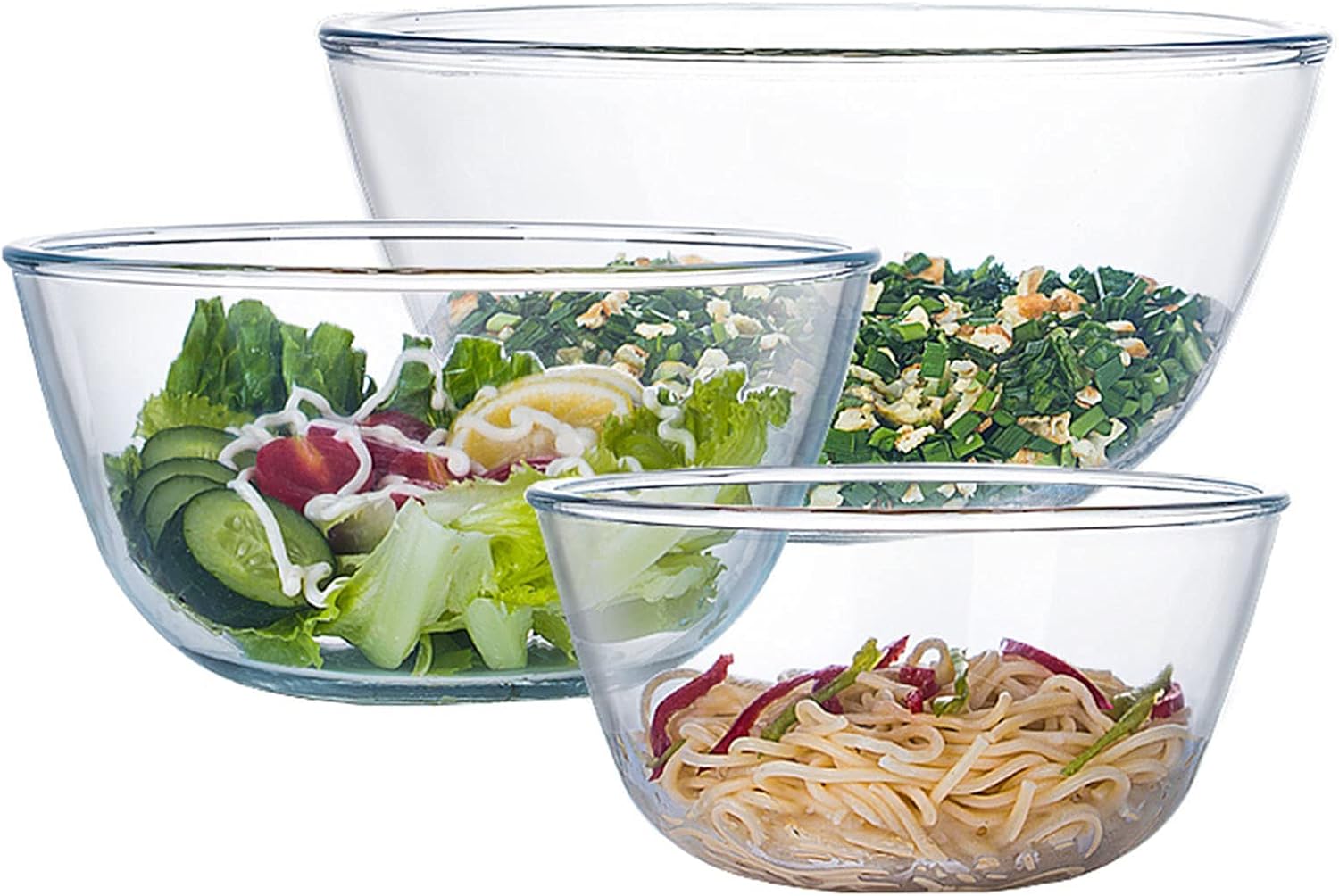 Glass Mixing Bowl Set of 3 for - Kitchen Baking Set บทวิจารณ์และราคา