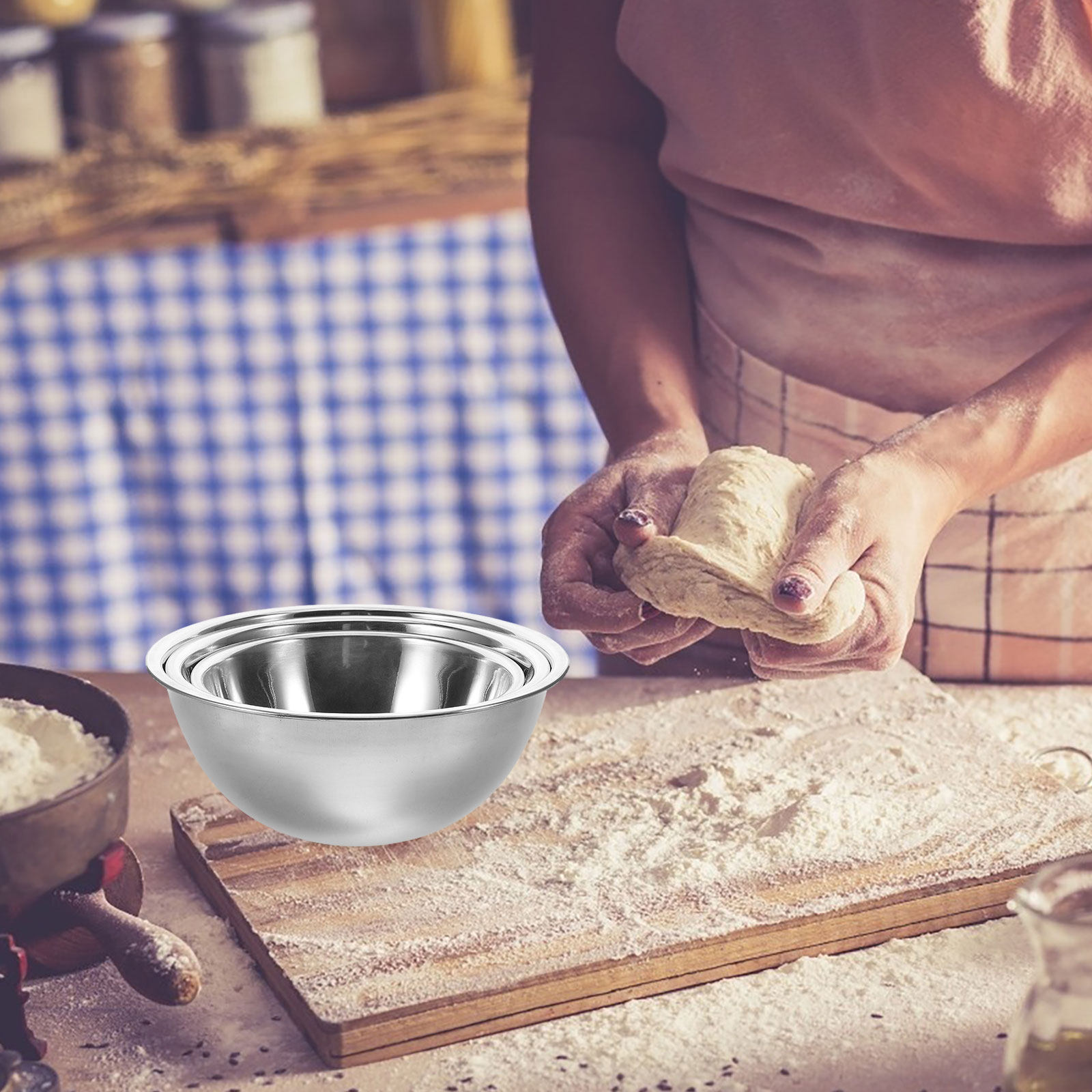 3Pcs Stainless Steel Mixing Bo - Kitchen Baking Set บทวิจารณ์และราคา