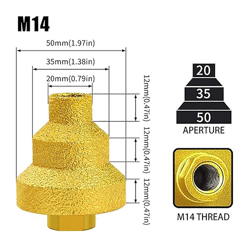 M10 Diamond Brazed Step Drill  - Rolling Pin Marble บทวิจารณ์และราคา