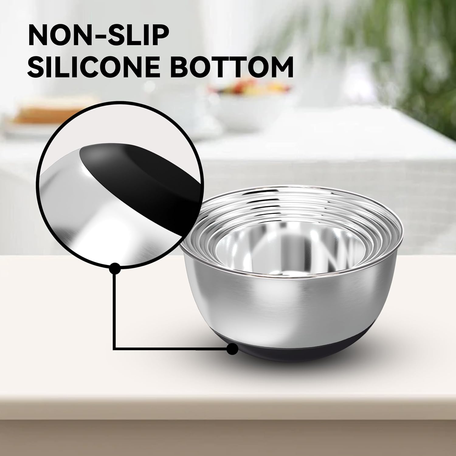 Stainless Steel Mixing Bowls w - Kitchen Baking Set บทวิจารณ์และราคา