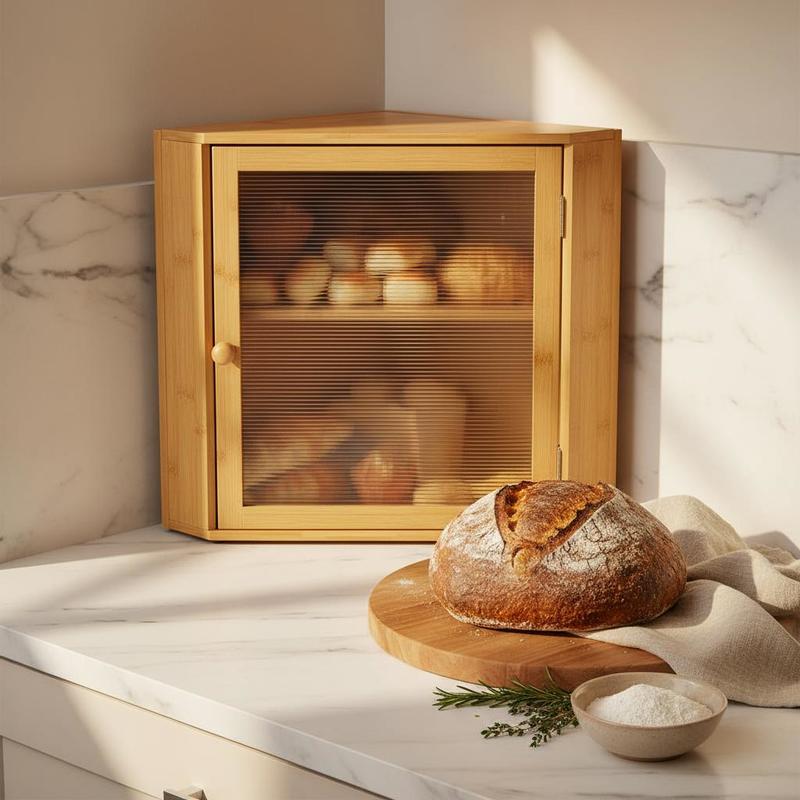 Corner Bread Box for Kitchen C - Kitchen Baking Storage Containers บทวิจารณ์และราคา