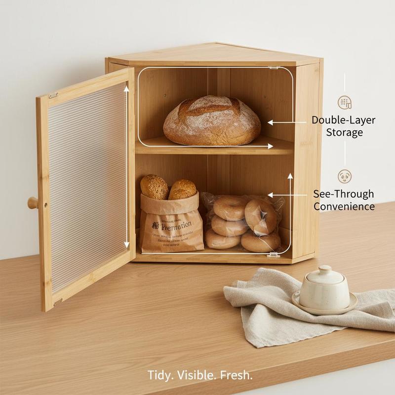 Corner Bread Box for Kitchen C - Kitchen Baking Storage Containers บทวิจารณ์และราคา