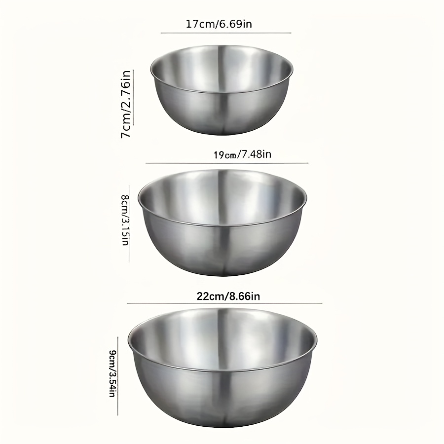 3pcs Stainless Steel Salad Bow - Kitchen Baking Set บทวิจารณ์และราคา