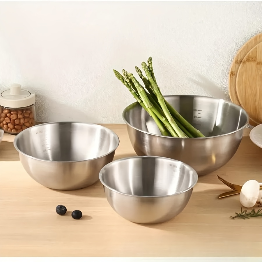 3pcs Stainless Steel Salad Bow - Kitchen Baking Set บทวิจารณ์และราคา