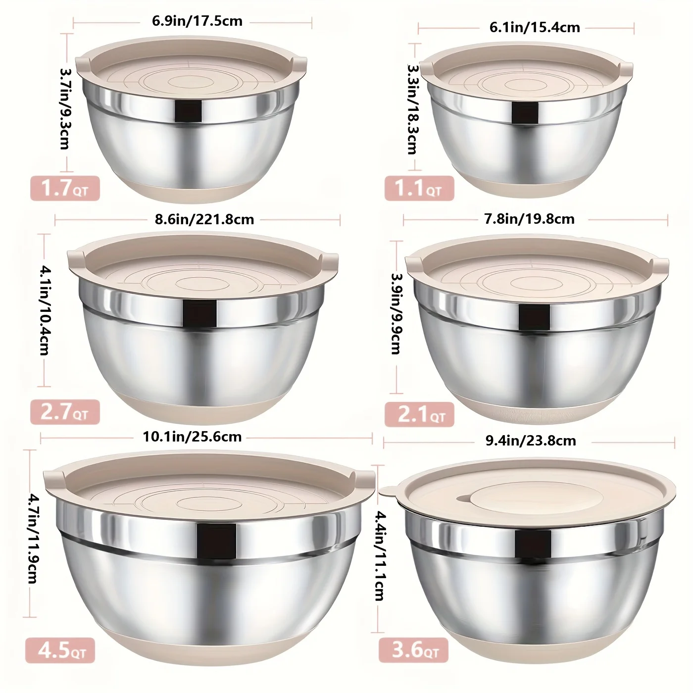 Set of Mixing Bowls Made of St - Kitchen Baking Set บทวิจารณ์และราคา