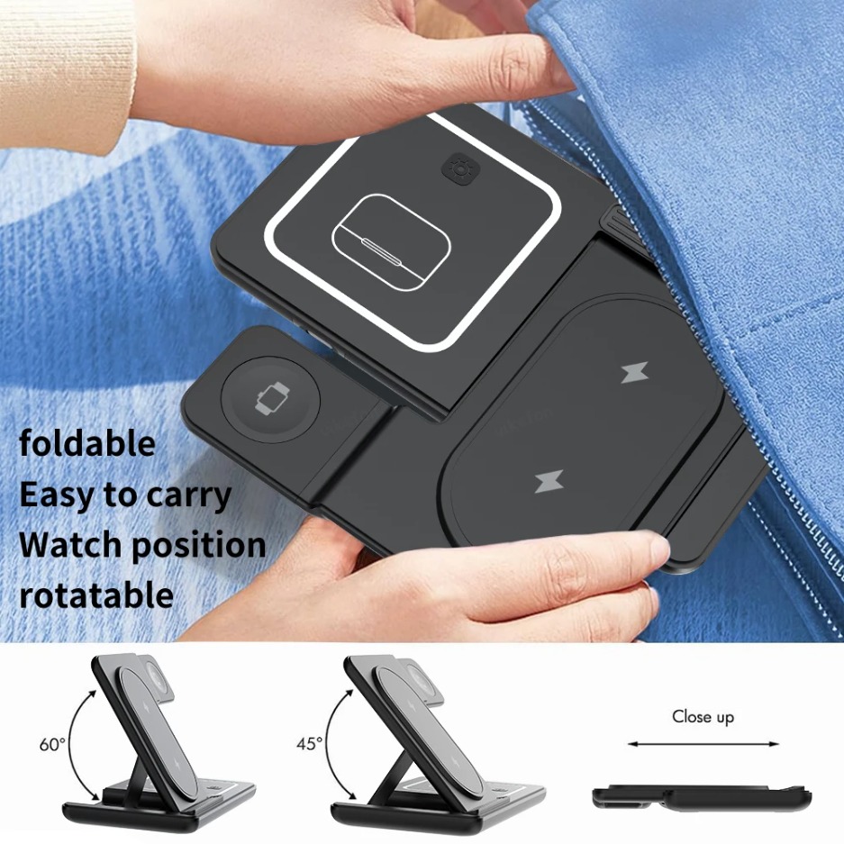 3 In 1 Foldable Wireless Charg - Cooling Rack Wire บทวิจารณ์และราคา