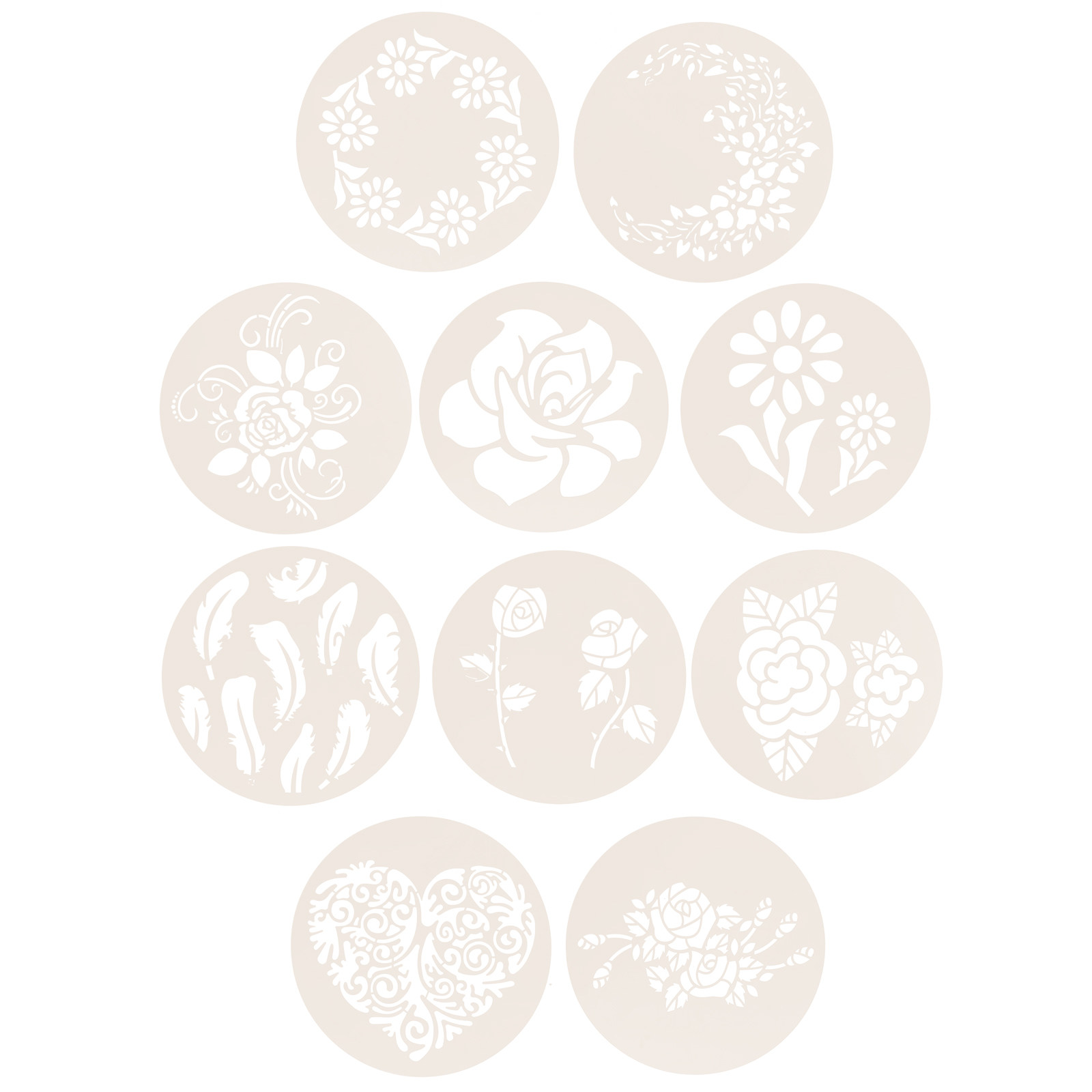 10 Pcs Hollow Mold Stencils Cr - Kitchen Baking Drawing บทวิจารณ์และราคา