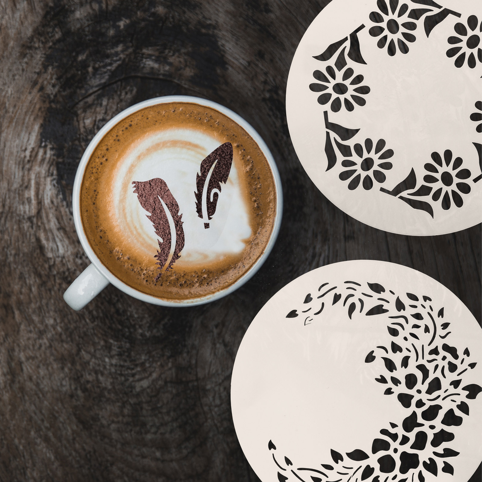 10 Pcs Hollow Mold Stencils Cr - Kitchen Baking Drawing บทวิจารณ์และราคา