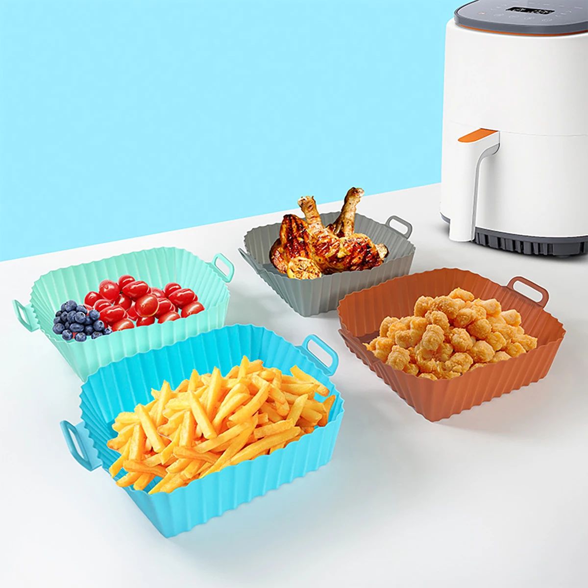 Silicone Fryer Mold Air Fryer  - Kitchen Baking Pans บทวิจารณ์และราคา